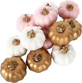 Annie Design 12 Pieces Mini Pumpkin Mousse in artificial white rose gold for autumn Thanksgiving Home Halloween Farm Decorations.. Skip the traffic, shop online — DIAYTAR Nigeria brings it to you.
