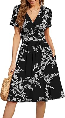 Summer relaxed summer sleeve dresses and V -collar decorated with women's pockets.. Quick delivery. Quality products. Great deals. That’s DIAYTAR Nigeria.