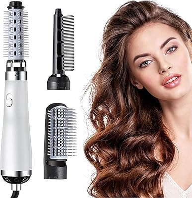 Brush for a 3-in-1 series series, Portable hair dryer brush with 3 combers, versatile professional hairstyle, curly hairdryer for women (white).. DIAYTAR NIGERIA: Where shopping dreams become reality with affordable prices and prompt shipping.