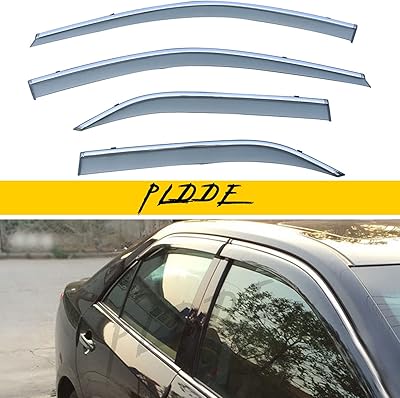 4 smoked sun visor with chrome exterior garnish, PVC mounting/clip ribbon for rain and sun protection, compatible with Camry 12-14.. DIAYTAR NIGERIA: Your partner in affordable online retail with reliable delivery across the nation.