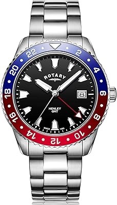 Rotary watch for men in red/blue stainless steel-GB05108/30-Silver, GB05108-30-Amzuk, Silver, GB05108-30-Amzuk.. Whether it’s gadgets or groceries, DIAYTAR Nigeria delivers in less than 8 days.