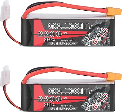LIPO battery 3S 11.1 V 35C 2200 mAh with XT60 socket for quadriotor Goldbat 3S RC (Package of 2).. DIAYTAR NIGERIA makes online shopping accessible to all with budget-friendly prices and reliable delivery.