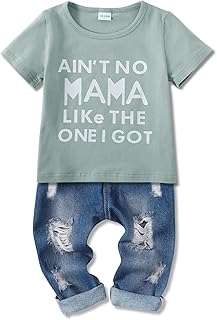 Set of baby boy clothes from 1 to 5 years old, short-sleeved t-shirt and torn jeans from 12 to 18 and 24 months.. Transform how you shop with DIAYTAR NIGERIA's vast selection and budget-friendly delivery options.
