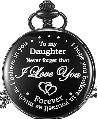 Inspiring Pangda gift for girl, never forget I love you, steel pocket watch, personalized gift for mom's girl and dad (laughter gifts with black dial).. DIAYTAR Nigeria offers great deals, a huge product variety, and delivery in under a week.