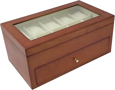 Wat box 20 pieces of cherry wood with tray and glass drawer, lining and plush pillows, brown by be perk.. Transform your shopping experience with DIAYTAR NIGERIA's vast product selection delivered at unbeatable prices.