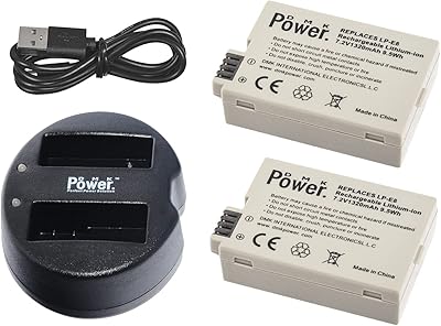 Power LP-E8 2 Pieces 1320 Mah Replacement Battery with charger.. DIAYTAR NIGERIA: Where every purchase is affordable and delivery is always within a week.