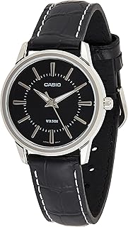 Casio woman watch, analog, leather, black, LTP-1303L-1AV.. DIAYTAR NIGERIA: Where online shopping becomes effortless with budget-friendly nationwide delivery.
