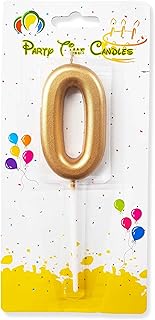 Party Time - 1 Piece numbered candles golden for cakes, numbered birthday candles, glitter cake decorations for birthday gifts, festive decorations (n ​​° 0).. DIAYTAR NIGERIA: Connecting Nigerians with affordable products delivered promptly nationwide.