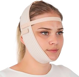Post-surgery chin strap, facial compression, double gang of chin wrap, jaw exercise, facial comb, firmer of the skin, chin lifting belt (beige).. Wide range, low cost, fast delivery — that’s DIAYTAR Nigeria.