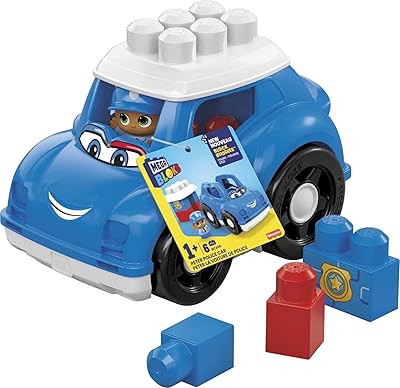 Mega Bloks First Builders Peter Police Car Toy GCX08, Construction toys for young children (6 pieces) GCX08.. Get top brands at bottom prices, only on DIAYTAR Nigeria.