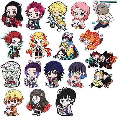 Thermocollants for clothing, 19 pieces anime DEMON Slayer Embroaches Thermocollants for jeans, jackets, shirts, bags, hats.. DIAYTAR NIGERIA: Your partner in affordable online shopping with reliable 5-8 day shipping nationwide.