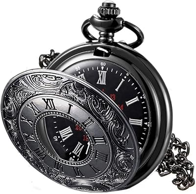 Roman Steampunk Black Pocket Watch Retro Vintage Quartz with Roman numerals, Christmas gift and Fathers.. Experience the future of shopping with DIAYTAR NIGERIA's extensive selection delivered in just 5-8 days.