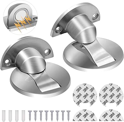 Stainless steel magnetic door butoir, Invisible adhesive magnetic door butoir in polished nickel, silver, without magnetic hole, pack of 2.. Enjoy the simplicity of shopping with DIAYTAR NIGERIA, offering vast choices delivered in just 5-8 days.