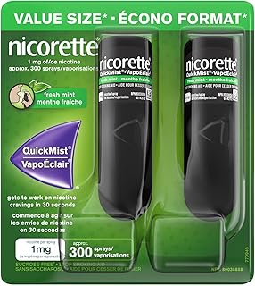 Nicorite Quick Mist 1 mg spray refreshing mint to quit smoking, 150 sprays per package of 2.. One platform, all your needs — DIAYTAR Nigeria delivers quickly.