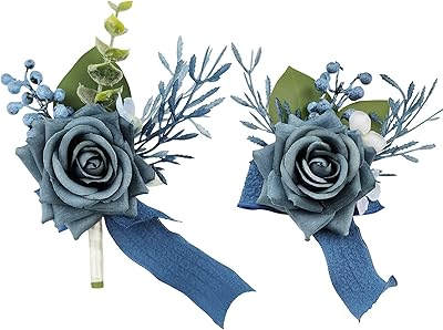 Mavelo buttonhole 2 -room bracelet artificial flower designer for men married married wedding wedding bracelet costume accessories - navy blue.. DIAYTAR NIGERIA delivers happiness in 5-8 days with our affordable and diverse product range.