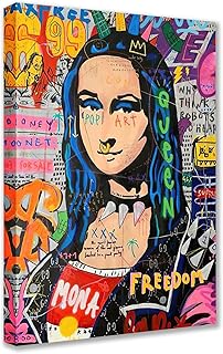 Tucocoo graffiti women canvas wall art abstract mona lisa colored painting street pop art photos classic modern art interior decoration for living room framed bedroom easy to hang 16x24 inch x1 piece.. DIAYTAR NIGERIA brings the nation's largest product catalog to your doorstep at prices you'll appreciate.