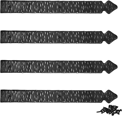 Package of 4 hinges of 16 inch hinge with black decorative strap in iron.. DIAYTAR NIGERIA connects your desires with reality through our affordable e-commerce platform and quick delivery.