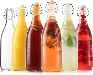 Glass bottle with fufo 1L hermetic lid, fermentation bottles for kombucha, kefir, beer, soda, juice, water, transparent 1L, 6 rooms.. DIAYTAR NIGERIA makes online shopping accessible with our budget-friendly prices and reliable shipping.