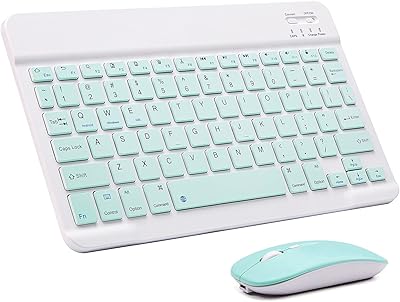 Keyboard and mouse Bluetooth rechargeable ultra -fine for Apple iPad, iPhone iOS 13 and higher, Samsung, tablets, Android smartphones and Windows (green).. From kitchen tools to phones — DIAYTAR Nigeria ships it all in a week.
