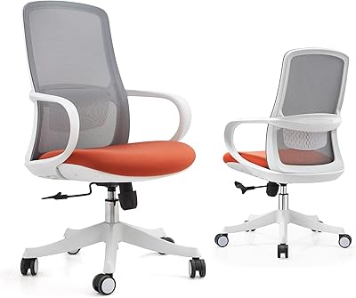 VIFOV ergonomic office chair with armrests, monobloc office chair in breathable mesh for study and study (orange).. Shop efficiently with DIAYTAR NIGERIA, offering thousands of products at unbeatable prices delivered promptly.