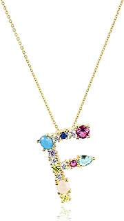 Lafla necklace with the first letter of the first name in cubic zirconia for women.. Need something fast? Order it now from DIAYTAR Nigeria.
