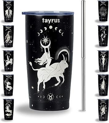 Cup Taurus Astrology Gift perfect for women and men 20 Oz, Insulated stainless steel travel cup with lid and straw, birthday gift and decoration for astrology lovers.. DIAYTAR NIGERIA: Your gateway to affordable shopping with thousands of products delivered nationwide.