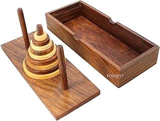 Hanoi wooden tower puzzle game with 9 rings, the best handmade gift.. DIAYTAR NIGERIA: Revolutionizing accessibility to quality products at budget-friendly prices across Nigeria.