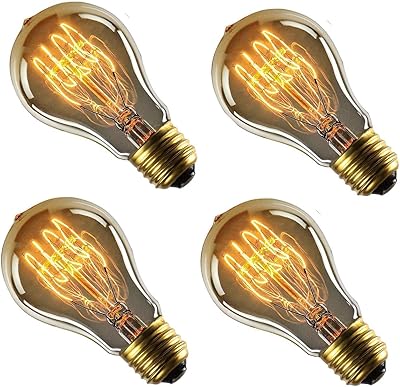 Ampoules Quicera® Vintage Edison A19 (Pack of 4) E27 40W bulbs with variable intensity squirrel for restaurant, office, house (4).. Discover a world of affordable shopping with DIAYTAR NIGERIA's vast marketplace delivered to you in days.