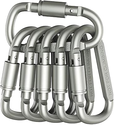 Light and ultra durable aluminum d-aluminum ring suspended with large outdoor camping keychain and gate locking hooks (silver, not for climbing).. Navigate through thousands of products at pocket-friendly prices with DIAYTAR NIGERIA's easy-to-use platform.