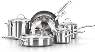 Calphalon Classic Steel Calphalon Kitchen Battery, 10 pieces, 1891242.. Shop smarter with DIAYTAR NIGERIA's comprehensive catalog and budget-friendly 5-8 day delivery.