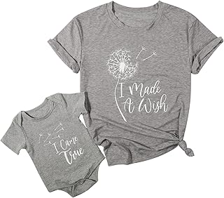 Mother and baby matching t-shirt printed dandelion I made a wish that I became.. Join the movement — fast, affordable shopping only at DIAYTAR Nigeria.