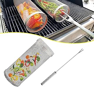 Goodrun rotary barbecue basket with round steel grill fork.. DIAYTAR NIGERIA: The marketplace that brings affordable products to every Nigerian home in under 8 days.