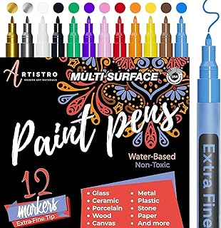 Oil pencils to paint on the faces of rocks, stones, ceramics, glass, wood and canvas set of 12 acrylic color pens with ultra -fine point.. DIAYTAR NIGERIA: Where affordability meets variety, with thousands of products delivered in less than 8 days.