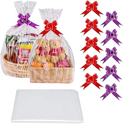 Basket bags in cellophane ynh, 27 "x 39" gift packaging bags in cellophane with ribbon knots to pack gifts and make baskets (10 pieces).. DIAYTAR Nigeria combines variety, affordability, and speed — making your online shopping experience not only enjoyable but also cost-effective.