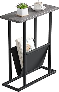 Yousung Retro Small narrow and fine side table with storage support, sofa table with metal structure, gray.. Join thousands of satisfied shoppers on DIAYTAR Nigeria.