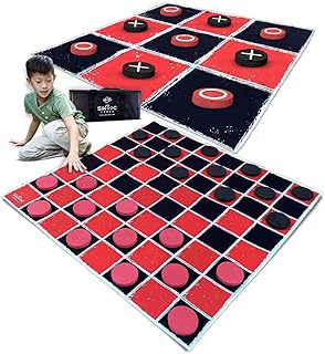 Sawak Games - Classic giant ladies and TIC TAC TOE 2 in 1 with carpet (4 feet x 4 feet) - 100 % machine washable fabric with large foam discs of 5.. Shop with confidence at DIAYTAR NIGERIA, enjoying competitive prices and delivery within 8 days.