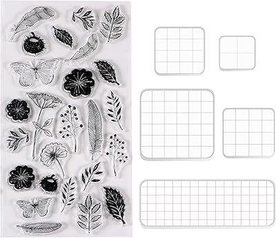 Set of BenBo acrylic stamping tools, 5 matching sizes, transparent buffer blocks with grid lines and 1 transparent silicone buffer sheet for scrapbooking.. DIAYTAR NIGERIA brings the joy of affordable shopping to your fingertips with delivery in less than 8 days.