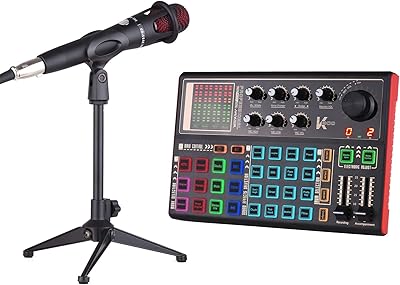 Live sound card K300 External audio mixing kit with integrated battery and several sound effects with microphone and headphones for live broadcasting and music.. Discover a world of affordable shopping with DIAYTAR NIGERIA's vast marketplace delivered to you in days.