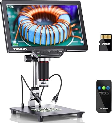 Tomloof DM202 HDMI digital microscope LCD 10.1 "screen and 16MP camera with adult monitor, precision welding microscope, compatible with TV/Windows/Mac, 32 GB card included.. DIAYTAR NIGERIA transforms how Nigerians shop with our affordable prices and dependable shipping times.