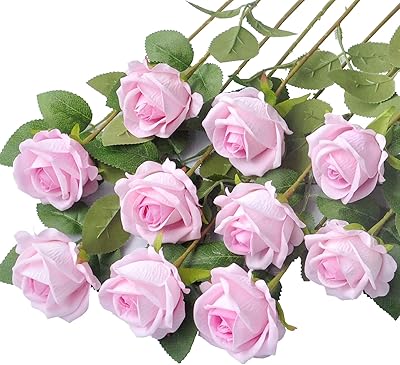 VIXPloy 10 pieces False pink artificial flowers with rod for decoration of table centers, false realistic roses in velvet with single stem wrapped in a box (pink).. Enjoy deals you can’t resist and delivery you can trust — DIAYTAR Nigeria.
