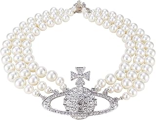 Three -layer silver pearl necklace with Saturn with special box and zahuyan paper bag.. With DIAYTAR Nigeria, everything is within reach — and within budget.