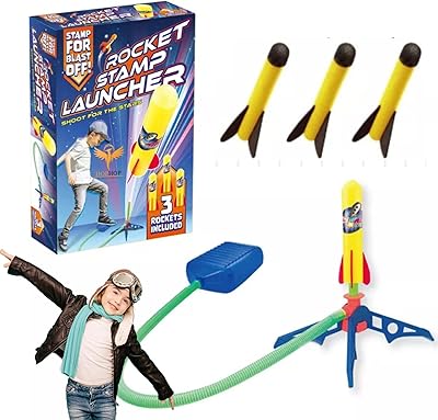 Hophop rocket launcher for children, pedal and pedal, toy on robust BPA -free support, launches up to 100 feet, 3 rockets in colored foam, easy to assemble, best gift for boys and girls aged 3 to 10 years.. Order today, receive in days — DIAYTAR Nigeria makes it possible.