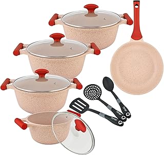 Prestige granite kitchen battery 12 pieces in non -stick aluminum aluminum with non -stick aluminum base for induction | granite saucepan | Granite frying stove - pink.. Experience the power of choice with DIAYTAR NIGERIA's extensive catalog delivered within the week.