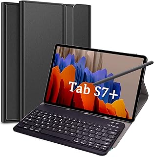 AWH case with keyboard for Samsung Galaxy S7 Plus/Tab S7 Plus 12.4 inch 2020, Removable magnetic Bluetooth keyboard with protective shell for Samsung Galaxy Tab S7 Plus 2020 (SM-T970/T975/T976), Black.. Experience the convenience of online shopping with DIAYTAR NIGERIA's reliable 5-8 day delivery service.