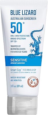 Mineral sunscreen sensitive to blue lizard with zinc oxide, SPF 50+, water resistant, UVA/UVB protection with Smart Cap technology without perfume, 3 Oz tube, SPF 50-3 FL OZ - Tube.. Affordable choices, delivered fast — that's the DIAYTAR Nigeria promise.