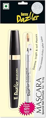 EYETEX DAZLL EYE Combo Mascara Pack 12.5 g and EYE-LINDER PENCON (with pencil tail, black).. Shop from anywhere in Nigeria and receive your DIAYTAR purchases at affordable prices within a week.