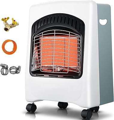 Propane radiating heating with wheels, natural gas heating with regulator, triple safety protection, multifunctional table heating for garden and terrace, white, liquefied gas (white natural gas).. Great deals and fast delivery — the DIAYTAR Nigeria guarantee.