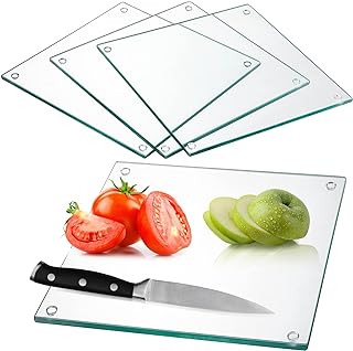 Hacaroa Lot of 4 tempered glass cutting boards, square cutting board 10.. Discover a new way to shop with DIAYTAR NIGERIA's comprehensive marketplace and quick delivery options.