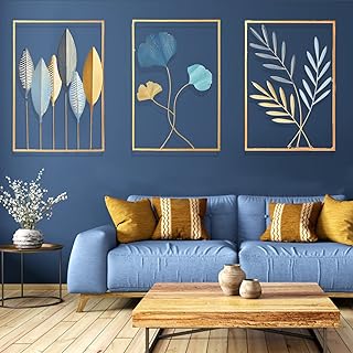 MIXWIBENCE Wall decoration in gold metal interior decoration in gold leaf to hang with frame.. Experience budget-friendly shopping at DIAYTAR NIGERIA, Nigeria's premier online marketplace with quick delivery.