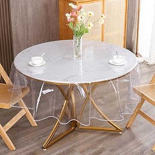 Round tablecloth in transparent water resistant water and oil protection, PVC plastic tablecloth resistant stains for round table.. From checkout to your doorstep in less than a week — DIAYTAR Nigeria.